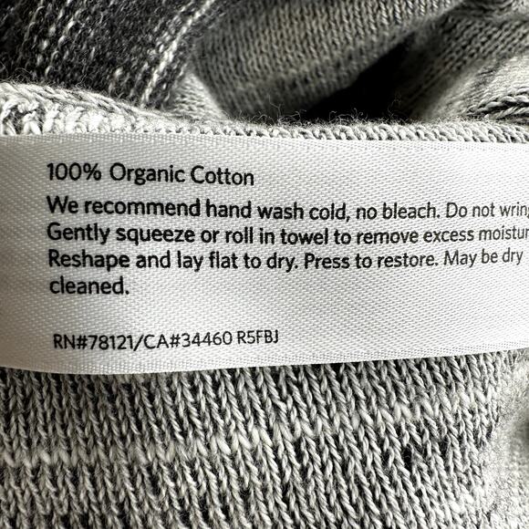 Eileen Fisher Waterfall Cardigan Sweater Drapey 100% Cotton Heather Gray Large - Picture 3 of 4